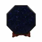 18" Black Marble Table Top Coffee Corner Inlay Malachite Inlay Decor C124