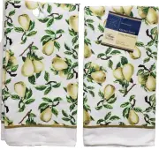 Set of 2 Same Microfiber Printed Kitchen Towels (15" x 25") YELLOW PEARS, GR