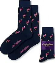 [AUSCUFFLINKS] Pink Flamingo Socks Men | Work Socks for Him Fun Birthday Present for Guys (Pink Flamingo)