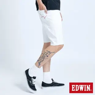 【EDWIN】男裝 EDGE基本五袋短褲(白色)