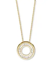Diamond Circle Pendant Necklace in 14K Yellow Gold, 0.20 ct. t. w.