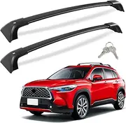 KINGGERI 260Lbs Lockable Roof Rack Cross Bars Compatible with Toyota Corolla Cross 2022 2023 2024 2025 (with Flush Side Rails), Heavy Duty Aluminum Rail Crossbar Anti-Theft Metal Matte Powder Coated