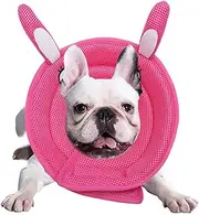 Ondoing Pet Elizabethan Collar, Cone Collar, Mesh Recovery Collar, Adjustable Soft E-Collar for Dogs Cats After Surgery, Anti-Biting Licking Quick Release E-Collar (XL Neck: 17.3-19.7in, Pink)