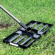 Walensee Lawn Leveling Rake, 6.5FT 17"x10" Levelawn Tool, Heavy Duty Effort Saving Lawn Level Tool, Stainless Steel Handle Lawn Leveler for Yard Garden Golf Course, Ease Level Soil Sand Dirt Surfaces