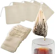 Taicols Cotton Cheesecloth Bags Straining, 10 Pcs Cold Brew Coffee Cheese Cloths Strainer Tea Filter Bags, Reusable and Breathable Natural Cotton Fine Mesh Filter Bags for Milk Coffee Tea Juice Filte