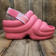 WOMENS US 9 UGG AWW YEAH 3" PLATFORM SLINGBACK SLIDE SANDALS STRAWBERRY PINK