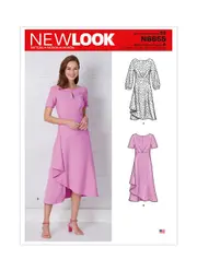 New Look Sewing Pattern 6655 N6655 Misses' Dress In Two Lengths with Sleeve Variations