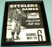 STEELERS & SCHMIDTS BEER FRAMED AD PRINT