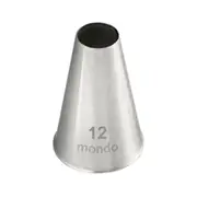 Mondo Stainless Steel #12 Round Piping Tip Icing Cake Decorating Nozzle Silver