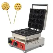 110V 1.5KW Commercial Nonstick Electric 16 pcs Mini Round Waffle Machine