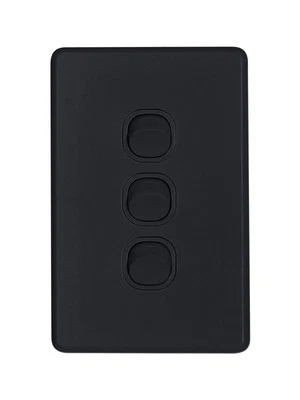 Beacon Lighting Lucci Power Ion 3 Gang Switch in Black