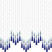 Doorway Tassels Beads, Crystal Tassel Screen Wall Panel Fringe Window Divider Blind Door String Curtains Living Room Divider (Color : Blue, Size : 35)