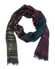 SAACHI Multi Strip Wool & Silk-Blend Scarf