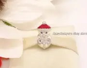 NEW Pandora SNOWMAN & SANTA HAT Christmas Charm 798478C01 RETIRED