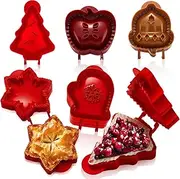 RimCereal 6 Pcs Hand Pie Molds for Baking Christmas Dough Presser Mini Pocket Pie Molds Set Christmas Tree Mini Pie Maker for Xmas Baking Hand Pie Press for Thanksgiving Festival Party Baking Apple
