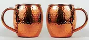 Hammered Copper Barrel Mug for Moscow Mules Size 16 Oz Set Of-2 by CGP