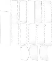 Coloch 14Pcs Acrylic Cake Scraper Cake Decorating Comb, 11Pcs Clear Icing Frosting Buttercream Smoother Scraper with 3Pcs Soft Cake Smoother Scraper for Different Shapes of Cake Edges