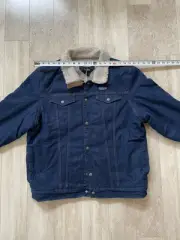 Patagonia Sherpa Pile Lined Denim Jean Trucker Jacket Dark Wash Men’s Size XL