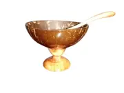 Hand Made Coconut Shell Desert Cup& With Free Spoon Natural Eco Friendly
