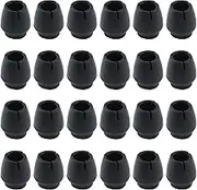 Antrader 24pcs Silicone Black Furniture Pads with Felt Pads Floor Protectors Non-slip Sofa Chair Table Glides Feet Caps Fit Round Diameter 6/16 to 5/8 (1.2-1.6cm)