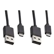 2x Sansai 0.7m USB Male to Micro USB Cable for Smartphone/Charge/Sync/Hard Drive