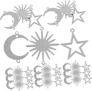 LABRIMP DIY Jewelry Charms Set 30pcs Geometric Star Moon Sun Charms for Earring Making Craft Projects