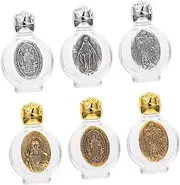 VICASKY 6Pcs Religious Glass Bottles for Perfume Leak Small Dispensers with Design for Travel and Essential Oils and Fragrances