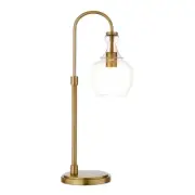 Henn&Hart 11" Brushed Brass Metal/Glass Table Lamp