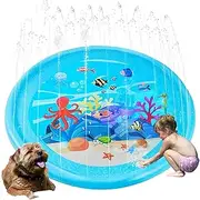 Upgraded Sprinkler Pad Water Spray pad Splash Play Mat 170cm Outdoor Water Toys, Outdoor Splash Pad Sprinkler for Kids (Octopus)