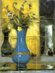 Art Vase Flowers Mural Ceramic Backsplash Tile #866