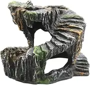 AIMALL Creative Spiral Turtle Platform Aquarium Turtle Goldfish Escape Resin Crafts Ornaments Reptile Landscaping Decoration, Tortoise Lizard Frog, 4.52x4.33x5.51in