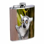 Lemur Em1 8oz Stainless Steel Flask Drinking Whiskey Liquor