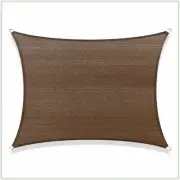 12 ft. x 20 ft. 190 GSM Brown Rectangle Sun Shade Sail Screen Canopy, Outdoor