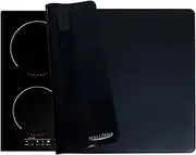 MALLOWA Electric/Induction Hob Cover by - Durable, Heat Resistant, Non-slip Food Grade Silicone Mat to Protect Glass Ceramic Cooktops Up to 70 x 50 cm and Kitchen Benches. (Black)