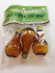 Vintage Set of Salt and Pepper shakers and Toothpick bulbs Chadwick made in USA