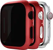 YCIELROU for Apple Watch Series 10 46mm Privacy Screen Protector Case, [Anti-Peeping] Tempered Glass Protective Cover for Apple Watch Series 10, 2 Pack, Red