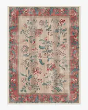 275' x 365' | Machine Washable Runner Rug | Kid & Pet Friendly | Indoor Rug | Lilou Currant & Teal Green Tufted Rug | Ruggable