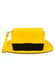 SS22 MOSCHINO Couture Jeremy Scott Yellow Hat Shaped Shoulder Wristlet Bag