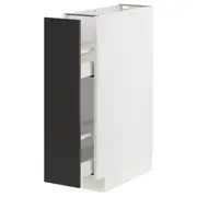 METOD / MAXIMERA base cabinet/pull-out int fittings, white/Nickebo matt anthracite, 20x60x80 cm