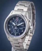 Citizen Titanium Sapphire Blue Eco-Drive Date Indicator Men's Watch CA0810-88L