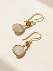 [Pippa Small] Pippa Small - 18-karat Gold, Moonstone And Tiger's Eye Earrings - One size One size Gold