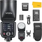 Godox V100 V100S Flash for Sony Cameras, 2.4G Wireless HSS 1/8000s, 100Ws TTL Camera Speedlight with 2980mAh Li-ion Battery, New Touchscreen, Upgraded 70 Full Power Consecutive Flashes