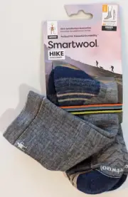 SMARTWOOL HIKE TARGETED CUSHION TC GRAY CREW SOCKS LARGE MEN 9-11.5, WMN 10-12.5