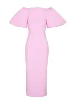 Solace London Lora Crepe Midi Dress - Light Pink - 12 (UK12 / M) 12 (UK12 / M)
