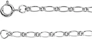 [JewelryWeb] 14k White Gold 1.5mm Figaro 18 Centimeters Chain Bracelet Link-Bracelet for Women and Men