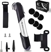 VeloChampion Mini Bicycle Pump with Frame Mount. Portable Alloy 7 Pump for Presta, Schrader and Dunlop Valves. Suitable for All Bikes - Road, Mountain & BMX 100 PSI / 7 Bar