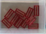 LEGO Parts - Trans-Red Tile 1 x 2 Grille - No 2412b - QTY 10
