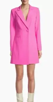 Aidan by Aidan Mattox Barbiecore Pink Tuxedo Blazer Cocktail Mini Dress Size 6