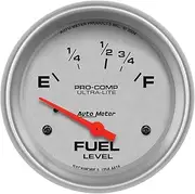 Autometer Gauge, Ultra-Lite, Fuel Level, 2 5/8 in., 16-158 Ohms, Electrical, Analog, Each