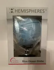 Round World Blue Ocean Globe 6 inch Diameter New in Box